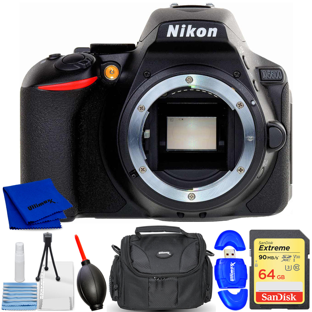 Nikon D5600 24.2MP DSLR Camera (Body Only) 1575 - 7PC Accessory Bundle