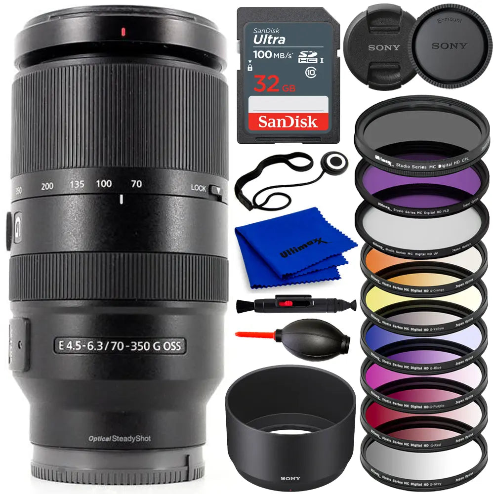 Sony E 70-350mm f/4.5-6.3 G OSS Lens SEL70350G - Essential Accessory Bundle Sony