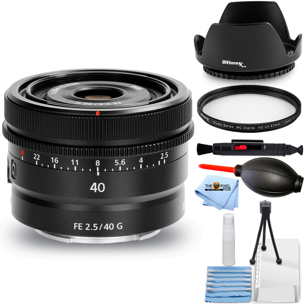 Sony FE 40mm f/2.5 G Lens SEL40F25G - 7PC Accessory Bundle