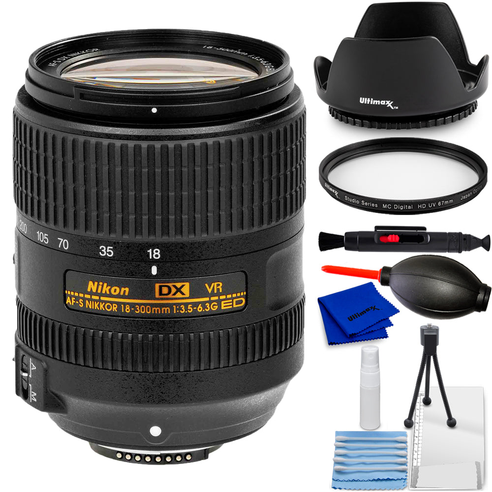 Nikon AF-S DX NIKKOR 18-300mm f/3.5-6.3G ED VR Lens 2216 + UV Filter Bundle Nikon