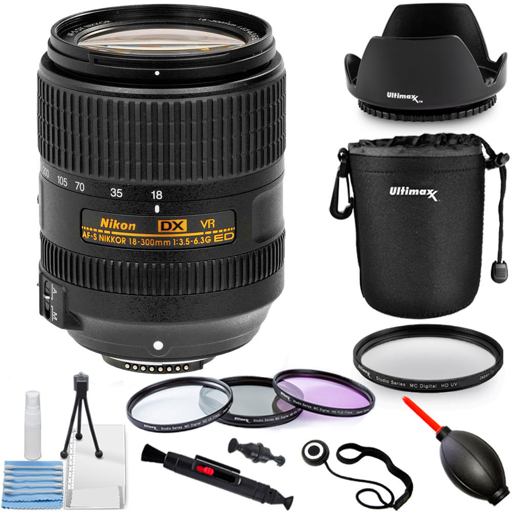 Hover to zoom
Nikon AF-S DX NIKKOR 18-300mm ED VR Lens + Filter Kit + Lens Pouch Bundle Nikon