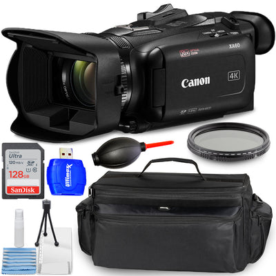 Canon XA60 Professional UHD 4K Camcorder PAL (No Handle) - 7PC Accessory Bundle Canon