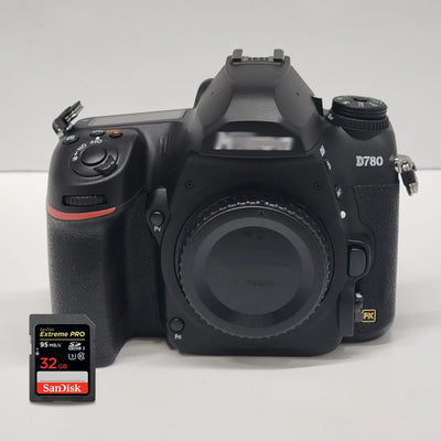 Nikon D780 DSLR Camera 1618 (Body Only) + Sandisk Extreme Pro 32GB SD