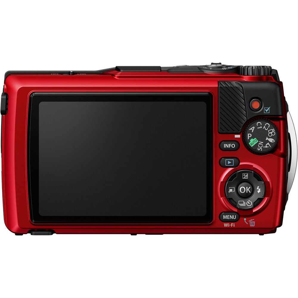 OM SYSTEM Tough TG-7 Digital Camera (Red) V110030RU000 - 15PC Accessory Bundle