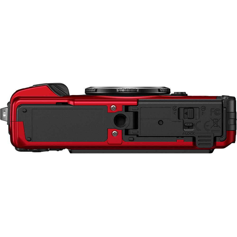 OM SYSTEM Tough TG-7 Digital Camera (Red) V110030RU000 - 15PC Accessory Bundle