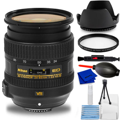 Nikon AF-S NIKKOR 24-85mm f3.5-4.5G ED VR Lens 2204 - 7PC Accessory Bundle