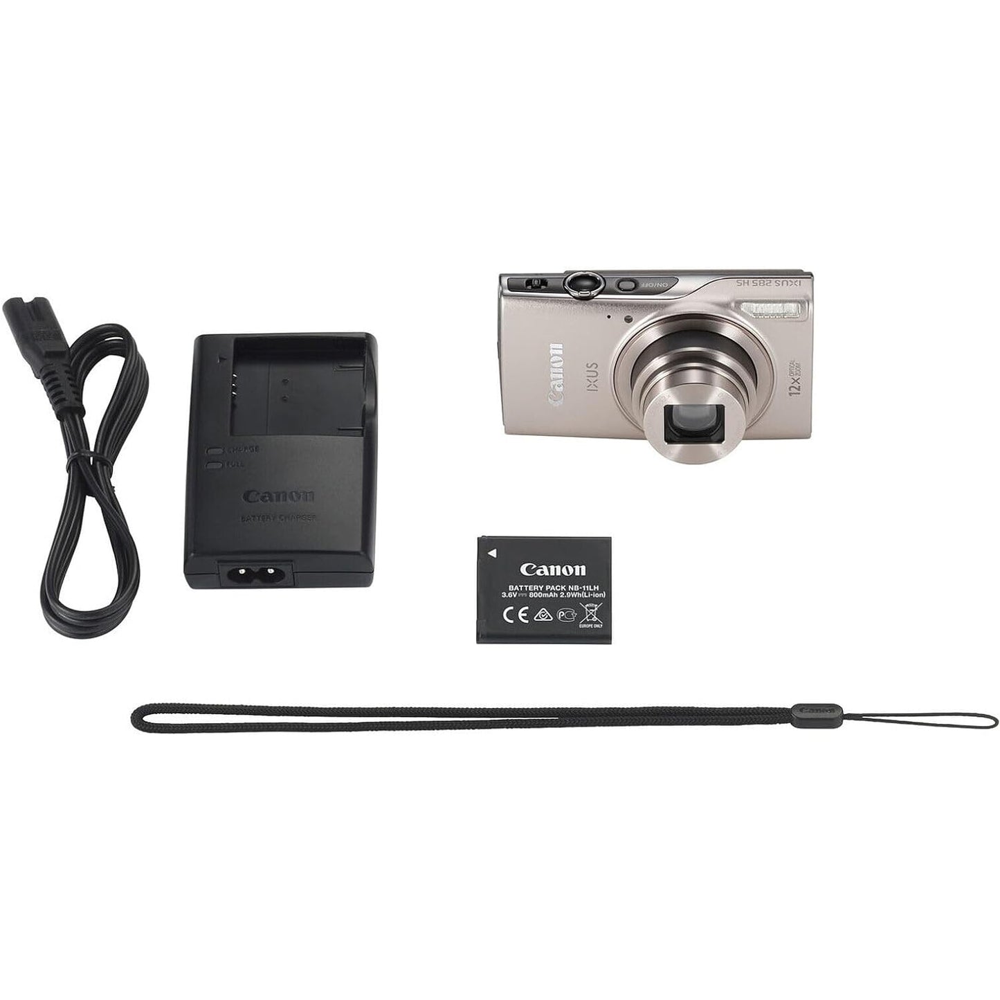 Canon PowerShot IXUS 285 HS / ELF 360 Digital Camera (Silver) 1079C001 - Bundle