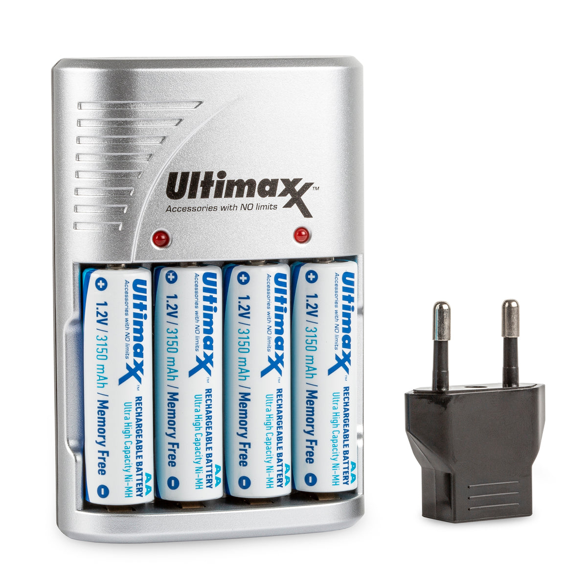 4X Rechargeable 3150mAh Ultra High Capacity AA NiMH Batteries with Charger