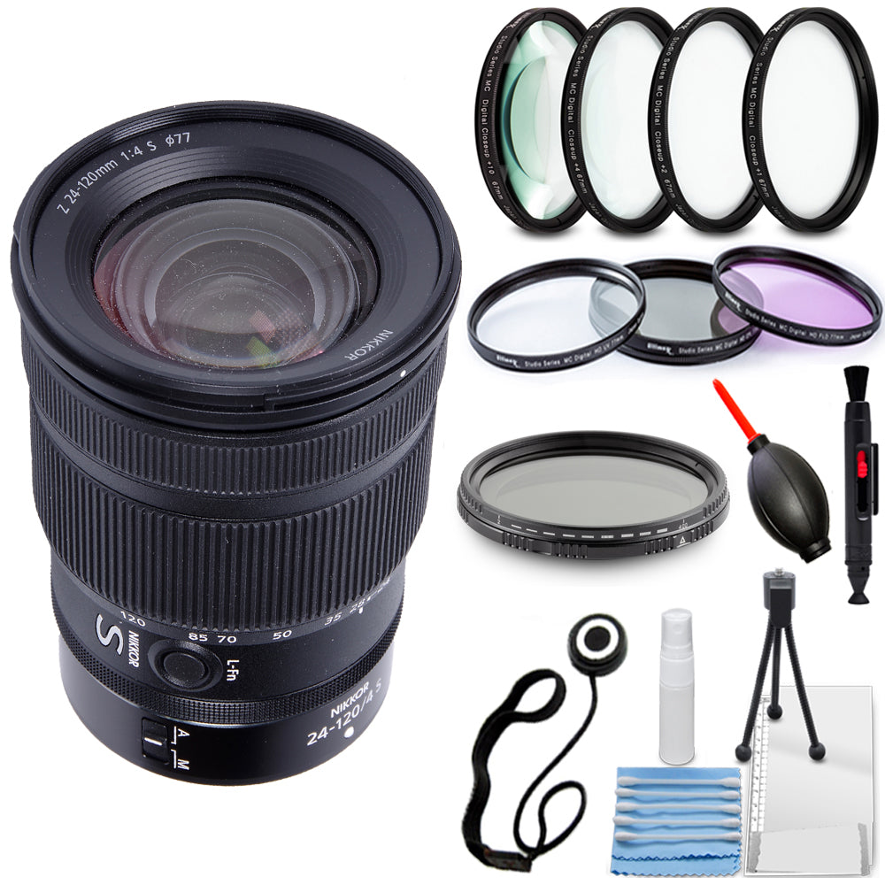 Nikon NIKKOR Z 24-120mm f/4 S Lens (Nikon Z, White Box) - 9PC Accessory Kit