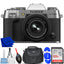 FUJIFILM X-T50 Mirrorless Camera w/ XC 15-45mm f/3.5-5.6 Lens (Silver) - Bundle