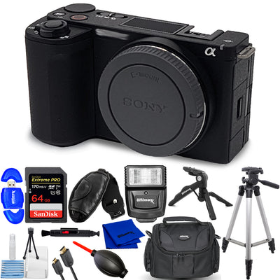 Sony ZV-E10 II Mirrorless Camera (Black) ZVE10M2B - 12PC Accessory Bundle