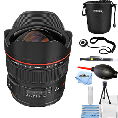 Canon EF 14mm f/2.8L II USM Lens 2045B002 - Essential Lens Pouch Bundle