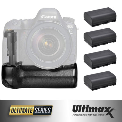 Pro Camera BG-E21 Battery Grip Replacement for 6D Mark II + 4 Extra Batteries