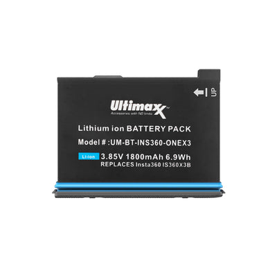 Ultimaxx Replacement Battery for Insta360 ONE X3 - 1800 mAh