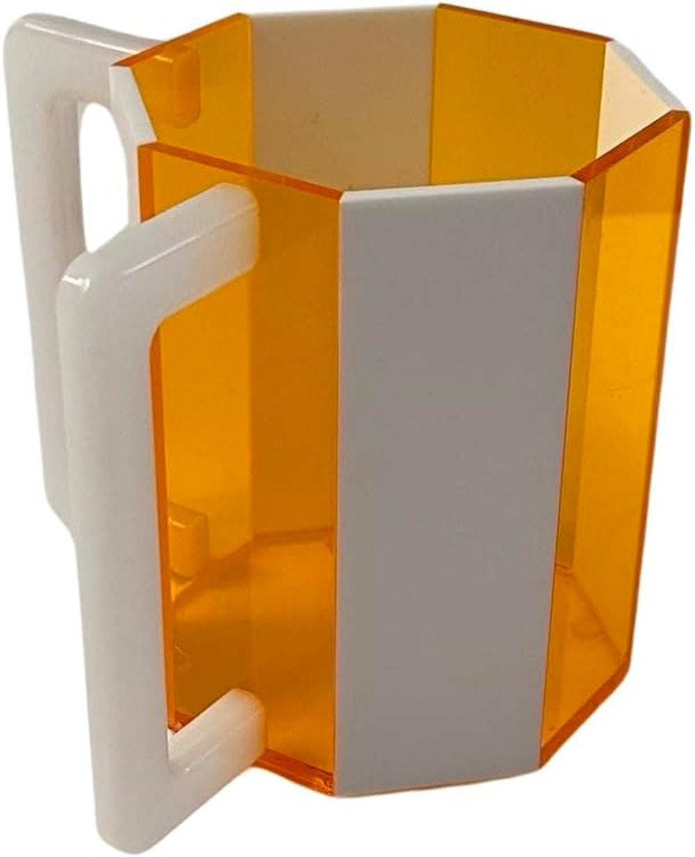 Ready Covers Lucite Netilat Yadayim Washing Cup - Modern Juidaica Jewish Ritual Wash Cup with Dual Handles, 5" Tall (Orange/White)