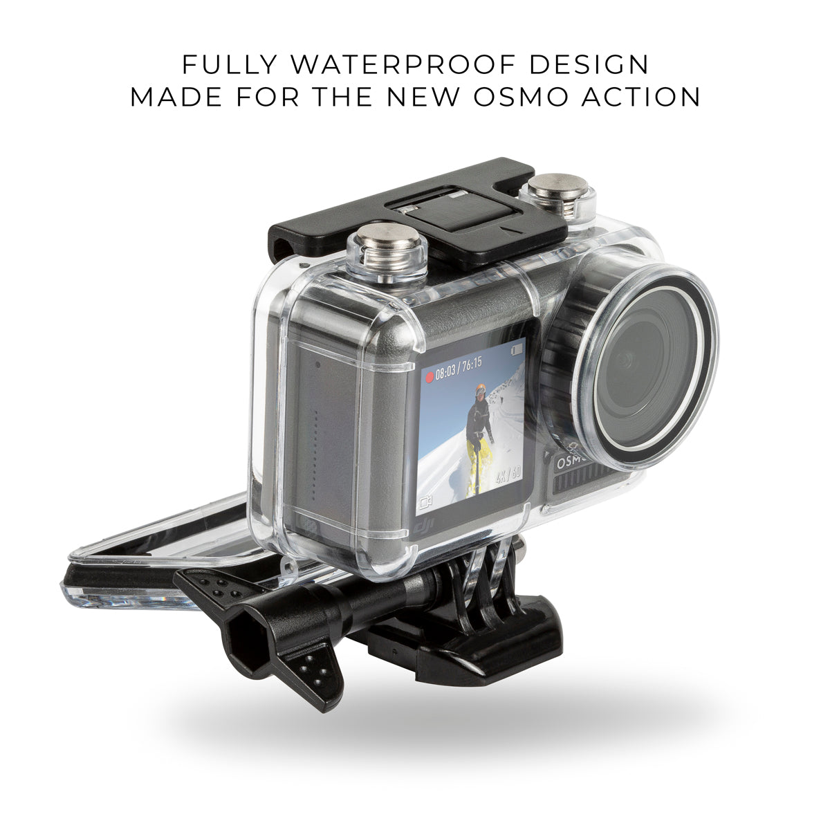 40M/120FT Waterproof Underwater Case Protective Housing Mount - DJI Osmo Action