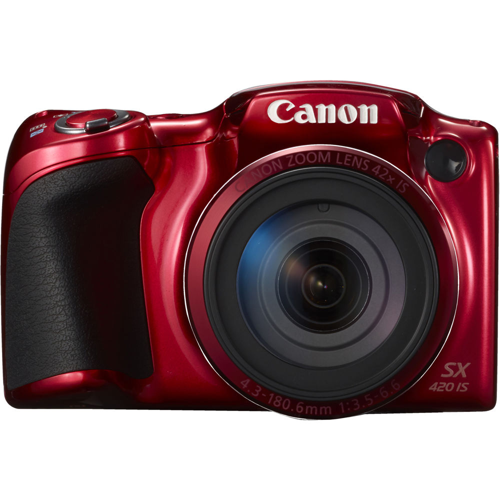 Canon PowerShot SX420 IS 20MP Digital Camera (Red) 1069C001 - 7PC Accessory Kit