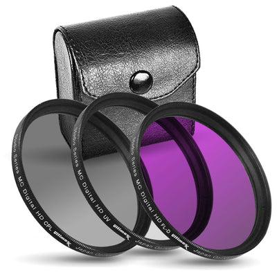 3 Piece Multi Coated HD Filter Kit 67mm (UV, CPL, FLD) with Protective Case