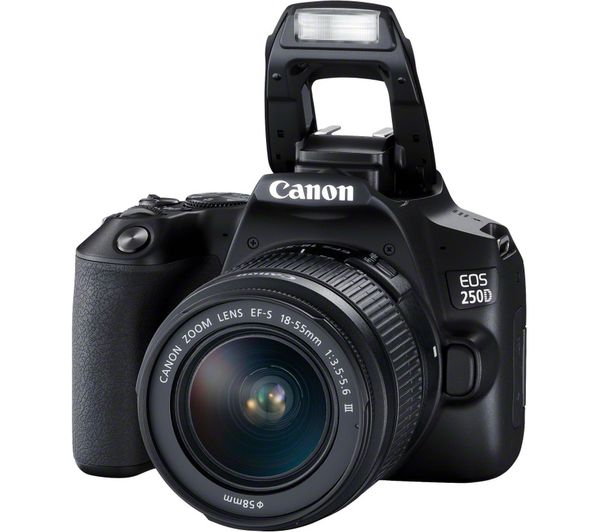Canon EOS 250D / Rebel SL3 DSLR Camera with 18-55mm (Black) 64GB + Flash Bundle