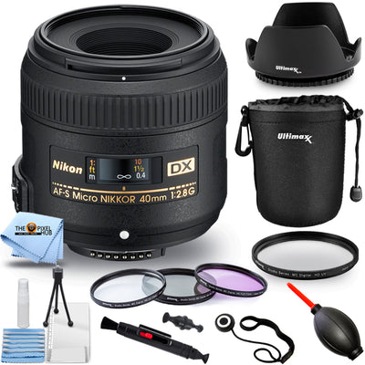 Nikon AF-S DX Micro-NIKKOR 40mm f/2.8G Lens (Black) 2200 - Filter Kit Bundle