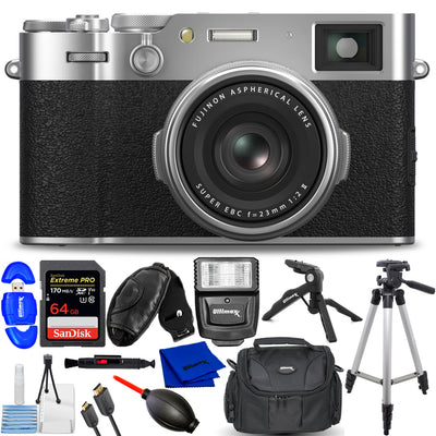 FUJIFILM X100VI Digital Camera (Silver) 16821822 - 12PC Accessory Kit