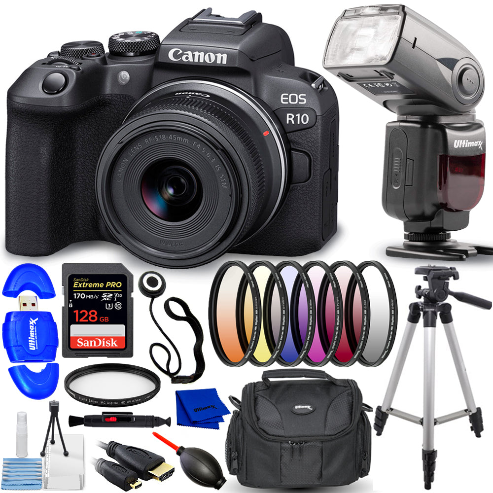 Canon EOS R10 Mirrorless Camera with RF-S 18-45mm f/4.5-6.3 IS STM Lens Bundle