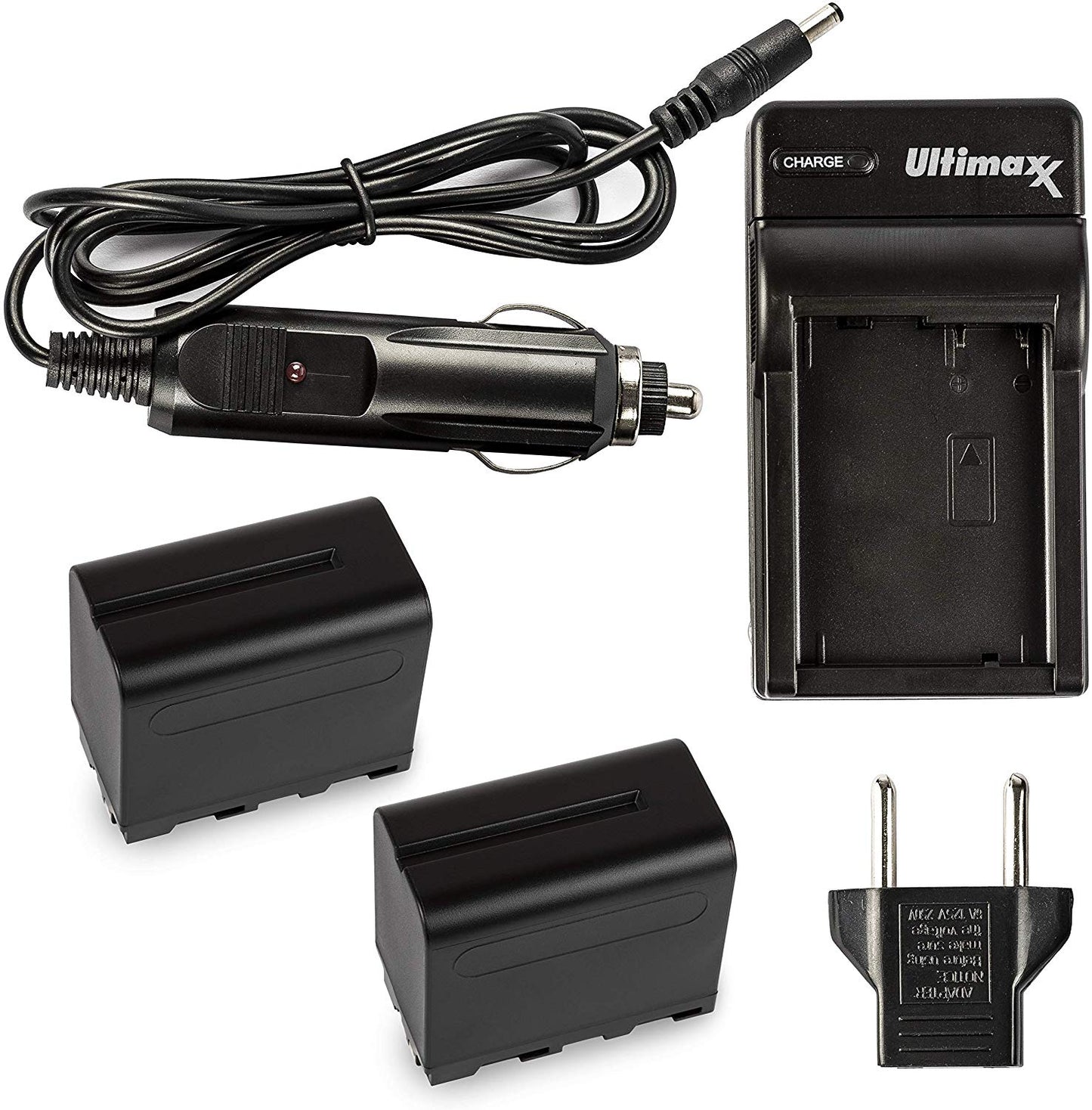 ULTIMAXX Travel Charger + Replacement battery for Sony F960/970/975 - 7800 mah