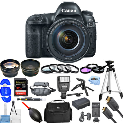 Canon EOS 5D Mark IV with 24-105mm f/4L IS II USM - 3 Lenses Top Value Bundle