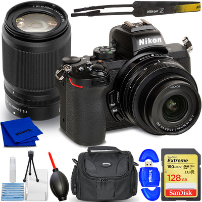 Nikon Z50 Mirrorless Camera with 16-50mm and 50-250mm Lenses - 8PC Bundle