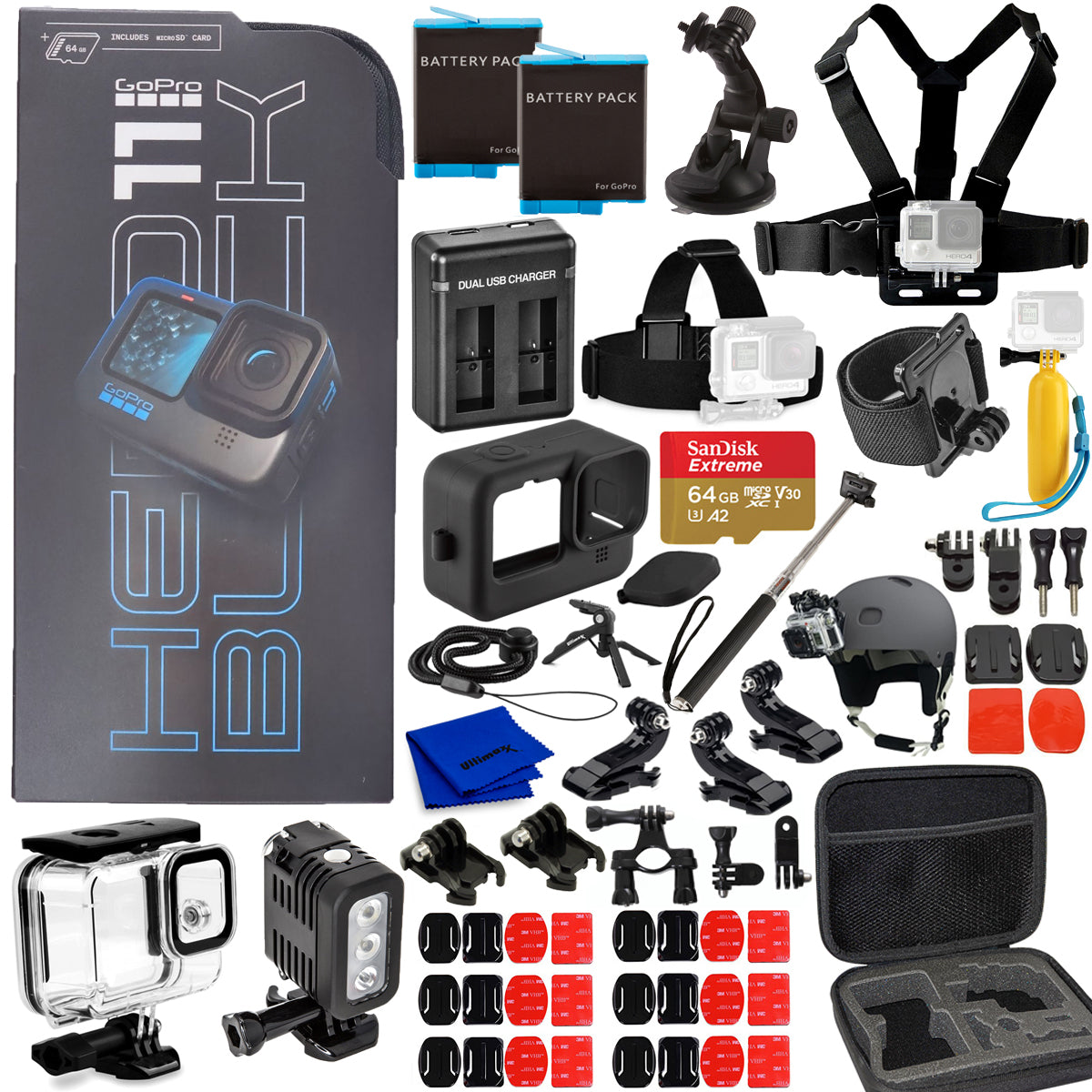 GoPro HERO 11 Black Waterproof 5K Camcorder - 20PC 64GB Accessory Bundle