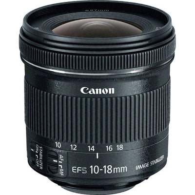 Canon EF-S 10-18mm f/4.5-5.6 IS STM Lens 9519B002 - 10PC Accessory Bundle