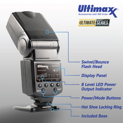 Ultimaxx Dynamic DF260VL Flash Speedlite with LED Light for Canon Nikon Fujifilm