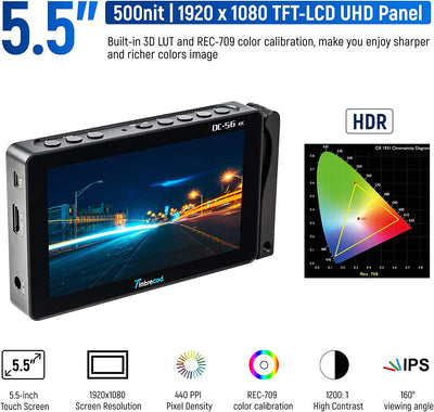 Timbrecod DC-56 Touch Screen 5.5” DSLR Camera Field Monitor