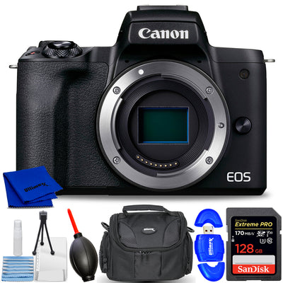 Canon EOS M50 Mark II Mirrorless Camera (Black) 4728C001 - 7PC Accessory Bundle