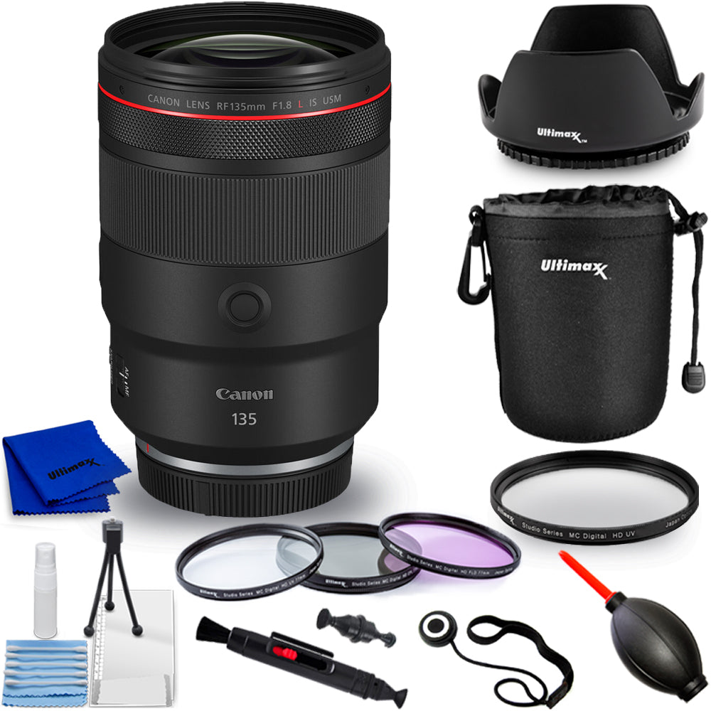 Canon RF 135mm f/1.8 L IS USM Lens 5776C002 - 10PC Accessory Bundle ...