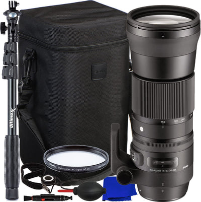 Sigma 150-600mm f/5-6.3 DG OS HSM Contemporary Lens Canon EF - 7PC Accessory Kit