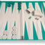Lucite Acrylic Backgammon Set 18" Large Premium Board + Pieces (Clear Turquois)