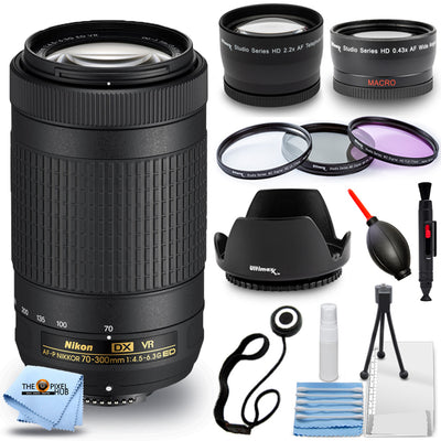 Nikon AF-P DX NIKKOR 70-300mm ED (White Box) + Telephoto and Wide Angle Lenses