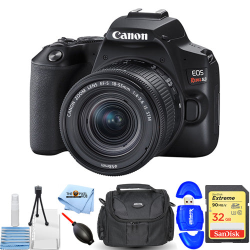 Canon EOS Rebel SL3 Camera with 18-55mm IS STM Lens (Black) - 7PC Accessory Kit