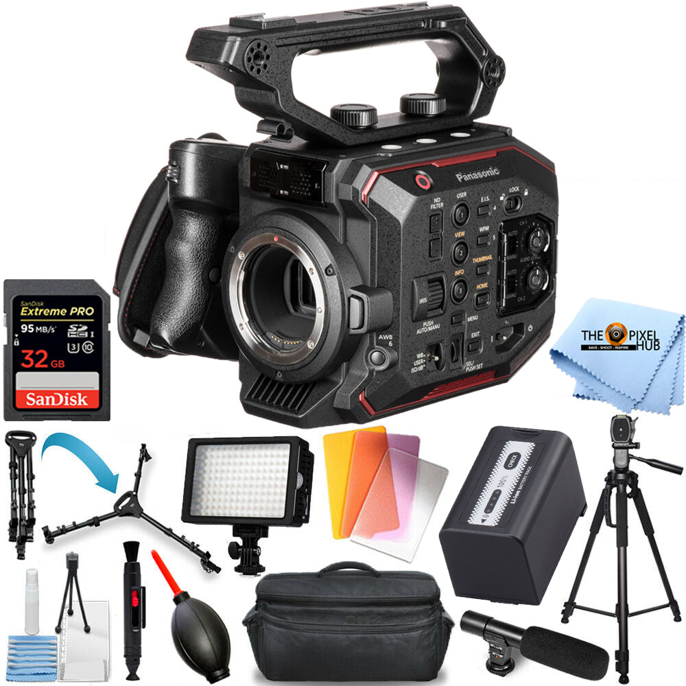 Panasonic AU-EVA1 Compact 5.7K Super 35mm Cinema Camera + 64GB + LED Light Kit