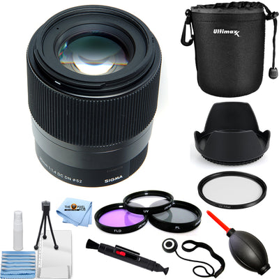 Sigma 30mm f/1.4 DC DN Contemporary Lens for Sony E + Filter Kit + Pouch Bundle