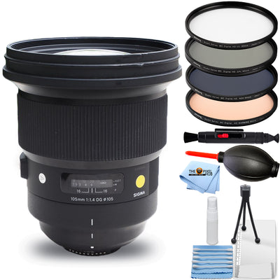 Sigma 105mm f/1.4 DG HSM Art Lens for Sony E 259965 - Filter Kit Bundle