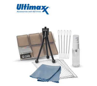 ULTIMAXX Starter Kit Designed for DSLRs & Video Cameras with Memory Card Holder