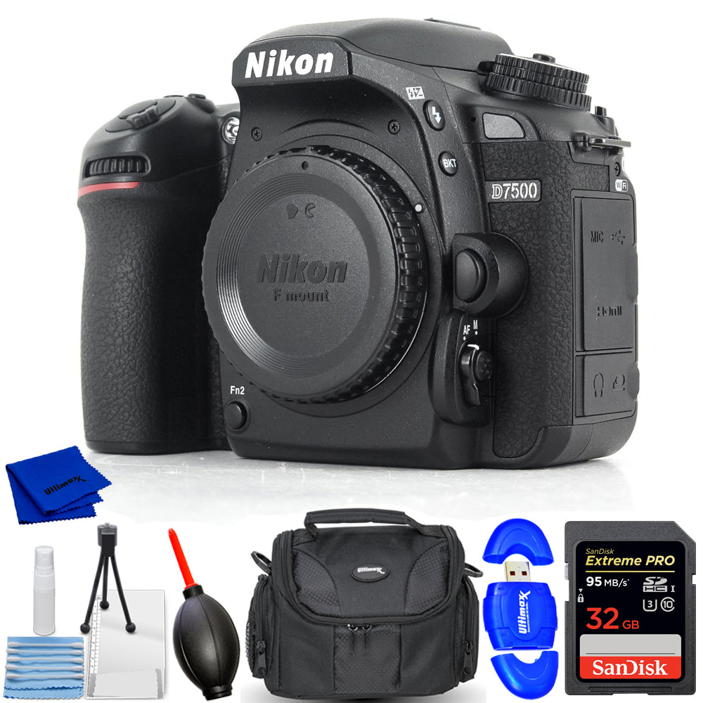 Nikon D7500 DSLR Camera (Body Only) 1581 - 7PC Accessory Bundle – The Pixel  Hub
