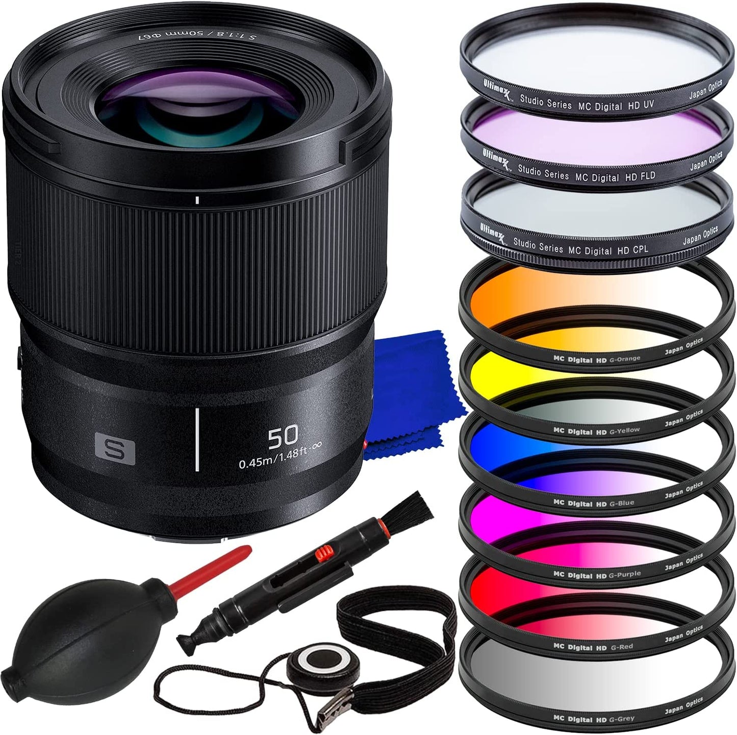 Panasonic Lumix S 50mm f/1.8 Lens S-S50 - 14PC Accessory Bundle