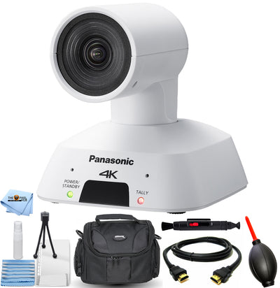 Panasonic AW-UE4WG Compact 4K PTZ Camera with IP Streaming (White) - Bundle
