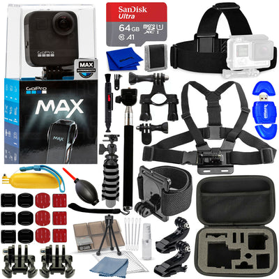 GoPro MAX 360 Waterproof Action Camera - 18 Piece Accessory Bundle