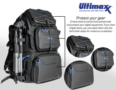 Professional Heavy Duty Deluxe Camera Backpack with Waterproof Rain Cover