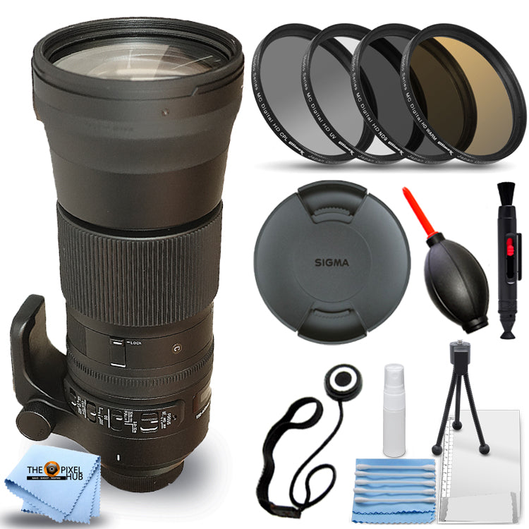 Sigma 150-600mm f/5-6.3 DG OS HSM Contemporary Lens Nikon F + Filter Kit Bundle