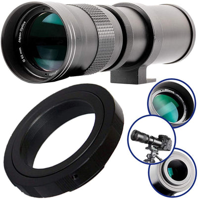 Ultimaxx 420-800mm f/8 Telephoto Zoom Lens + T-Mount for Canon 90D 80D 70D 77D